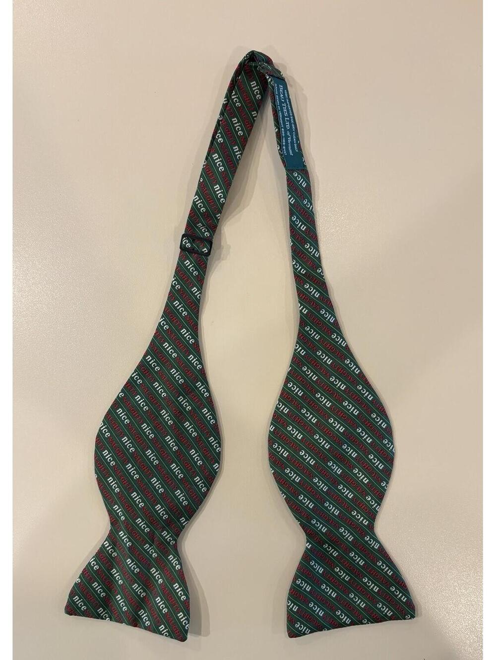 BEAU TIES LTD OF VERMONT ADJUSTABLE SILK BOW TIE CHRISTMAS